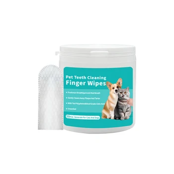 Factory Supply Portable Dog Cat Oral Care Wipes Pet Teeth Cleaning Finger Wipes
