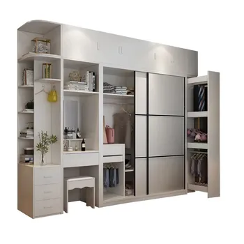 Bedroom Wardrobe Cabinet Design Home Furniture Sets Chinese White Wardrobe Wooden Modern Customized Logo