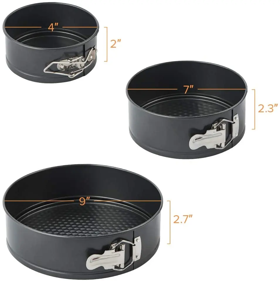 Square Springform Baking Pan Springfor Cake Pan Set Of 3 (4 7 9 Inch) - Round Nonstick Baking Pans... Novelty Shaped Cake Pans Square Springform Baking Pan Springfor Cake Pan Set Of 3 (4 7 9 Inch) - Round Nonstick Baking Pans... Novelty Shaped Cake Pans