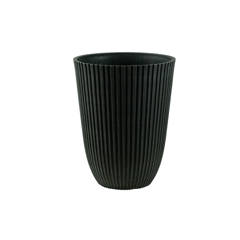 RTI Best Seller 12-Inch Glazed Finish Large Plastic Planter Pots with  Textured Vertical Stripes Garden Decorative Plant Vase