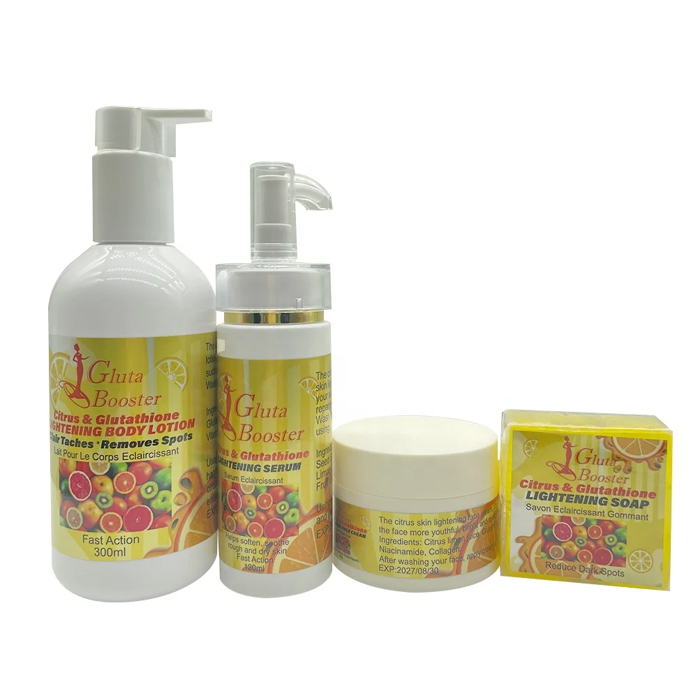 Gluta Lightening Brightening with Citrus Help Soften Soothe Dark Rough &  Dry Skin OEM Erase Spots Fine Lines and Wrinkles Set| Alibaba.com
