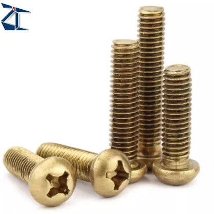 product high quality m2 m25 m3 m4 m5 m6 gb818 pure copper brass cross recess round head screw phillips pan button head screw-61