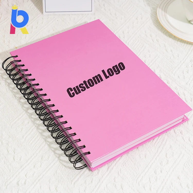 Factory Customized Delicate High Quality Pink Customizable Interior Page Format Spiral Notebook