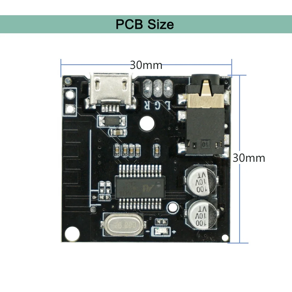 MP3 Bluetooth Module Decoder Board MP3 Player Module Wire Earphone Output Power Supply 3.7V-5V