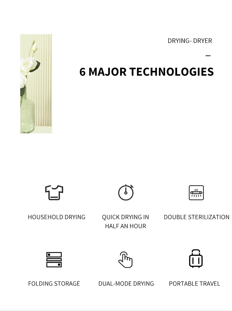 Skrillex Portable Electric Folding Quick Drying Machine Household Travel Dormitory UV Sterilization Clothes Dryer