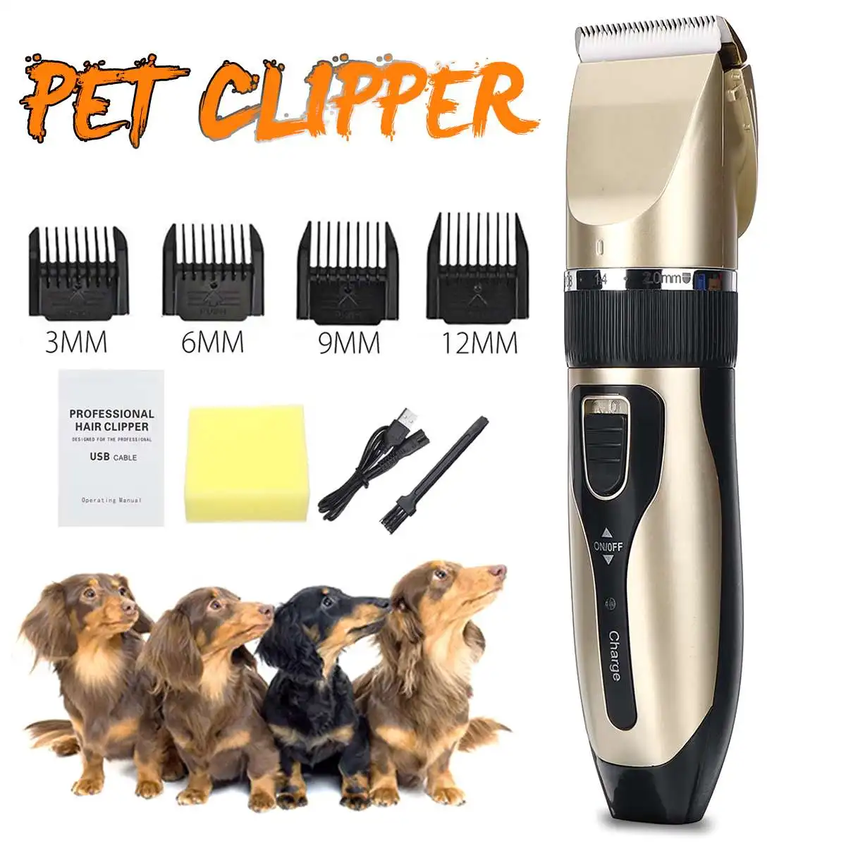 Professional Pet Cat Dog Hair Trimmer Animal Grooming Clippers Cat Cutter Pet Shaver USB Electric Clippers Hair Cutting Machine