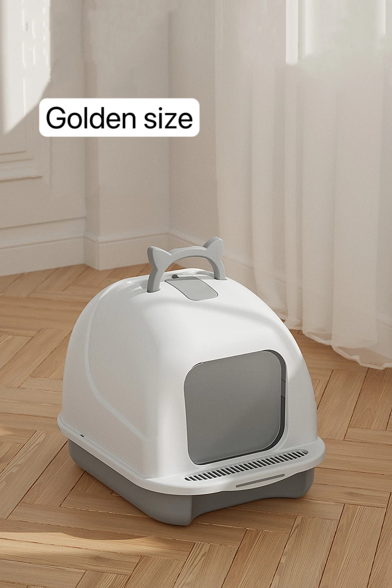 Fully Enclosed Pet Cleaning Cat Toilet Plastic Large Space Box Cat