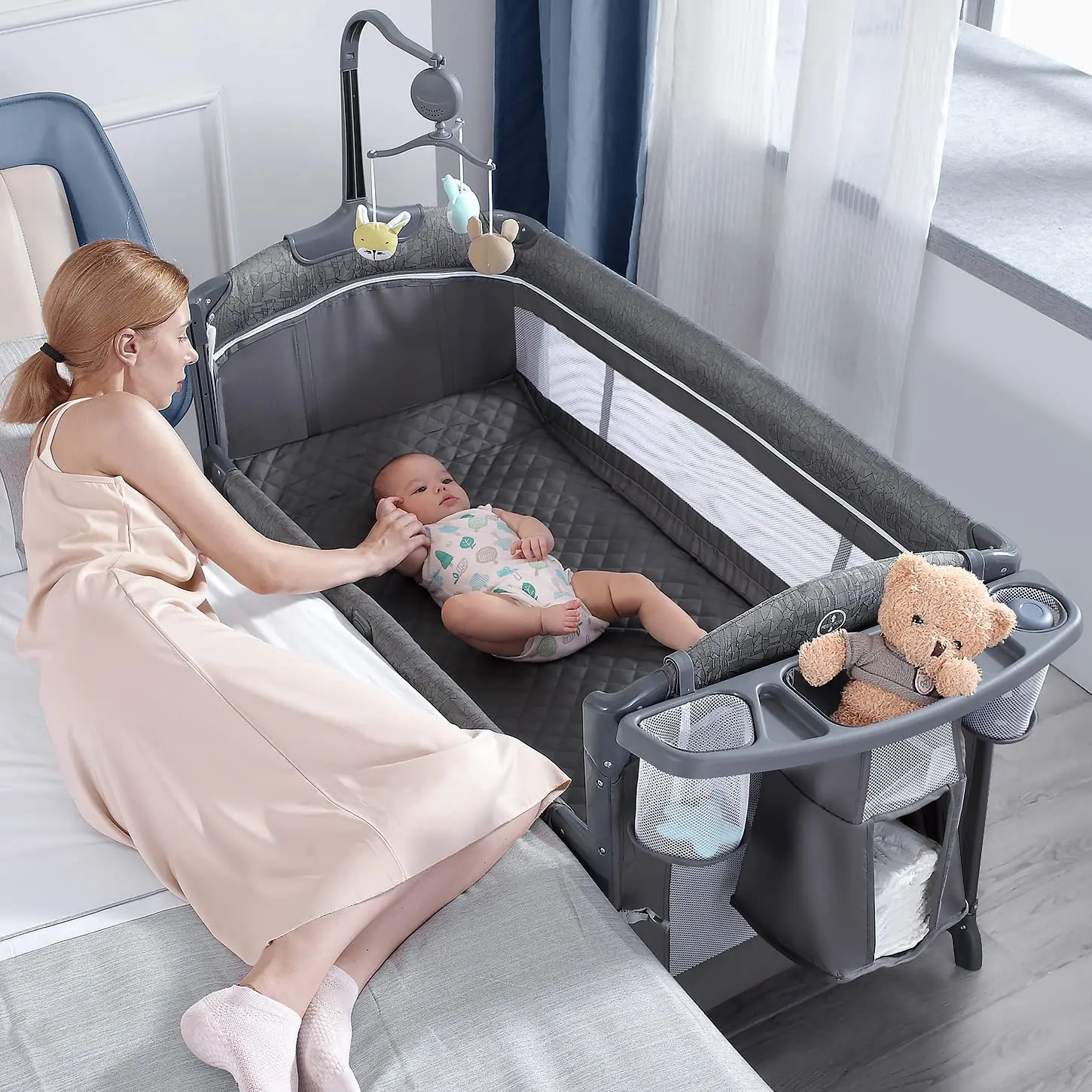 2023 Cheap Easy Carrying Baby Crib,Modern Adult Size Portable Playard