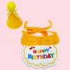 Set bavaglino giallo Hb e cappellino compleanno