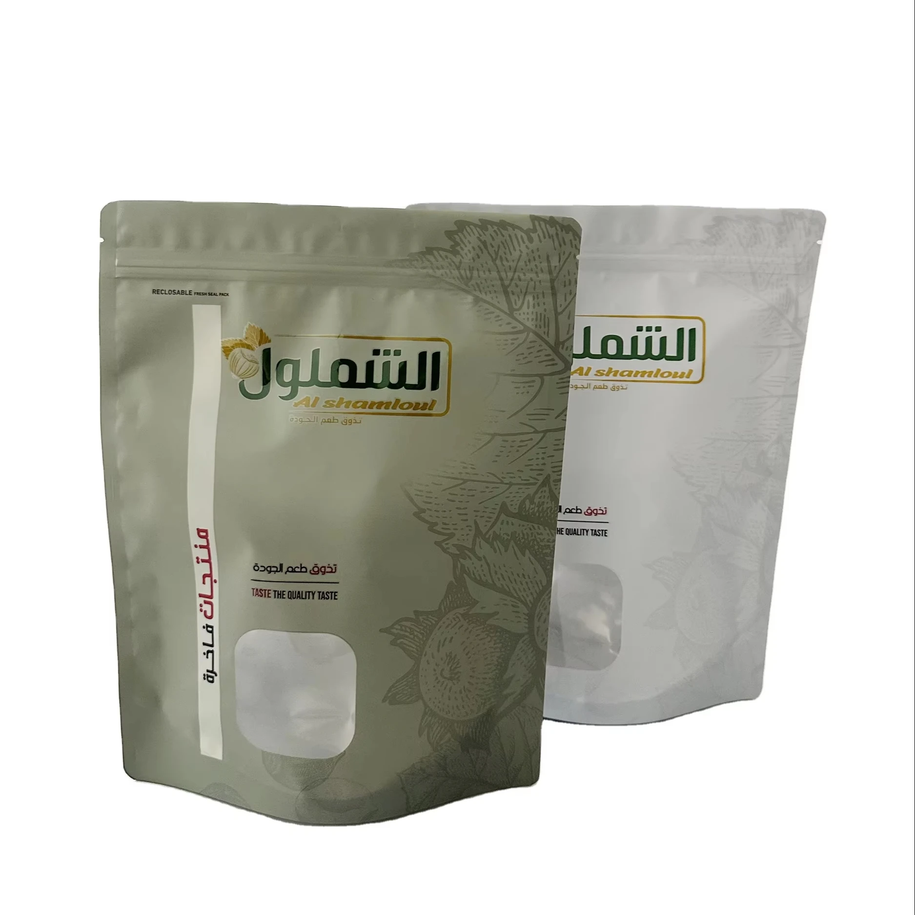 Food Grade Gravure printing customized size flexible Stand Up Pouch Zipper snack packaging pouch