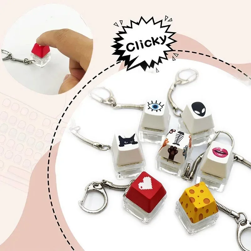 Button Keychain - Decompression Keychain for Stress Relief