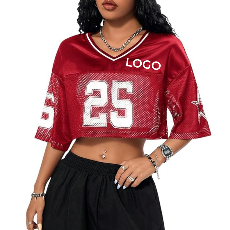 Y2K Street Fashion Wear Crop Top 3/4 Sleeve American