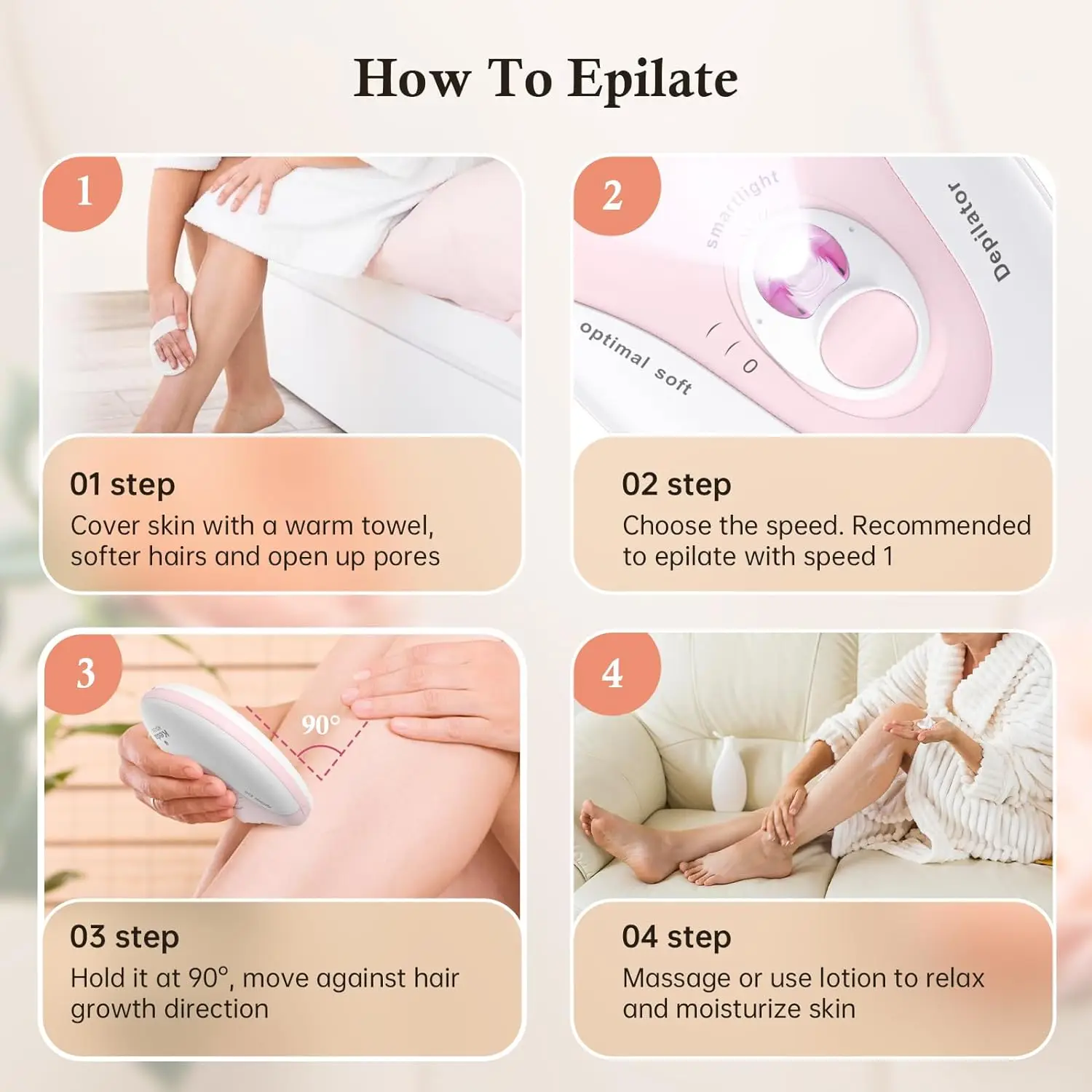 Mini Portable Epilator USB Rechargeable Epilator for Women Hair Removal