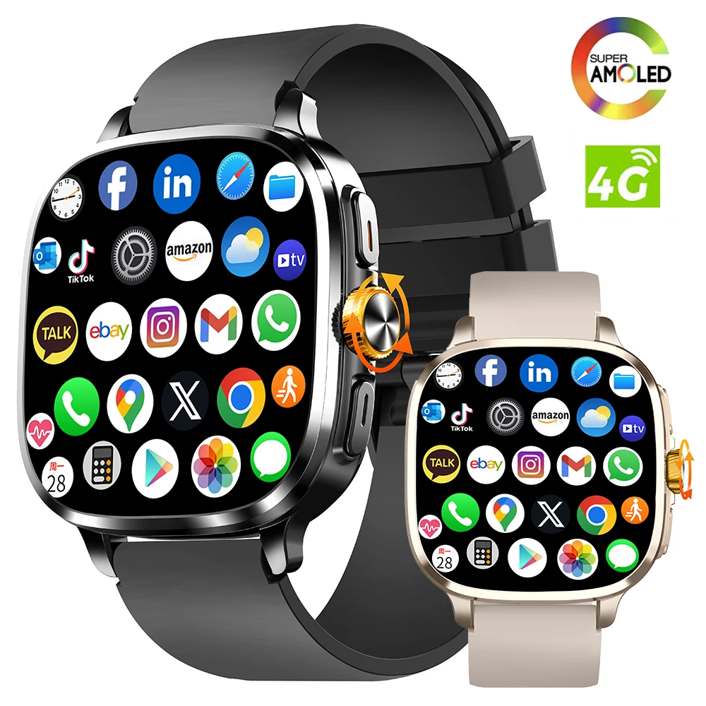 S99 4G Network Android 13 Smartwatch with Sim Card Slot Ai GPS Navigation 5MP Rotating Camera Bluetooth Video Call Smart Watches