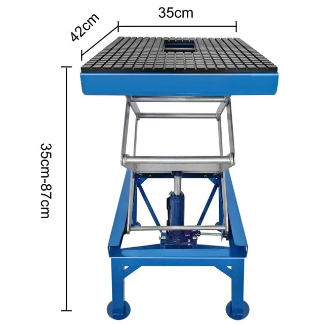 DNA MOTORING Hydraulic Motorcycle Lift Table - 300lb Capacity, 13.7" To 34" Height, Foot Pedal Operated