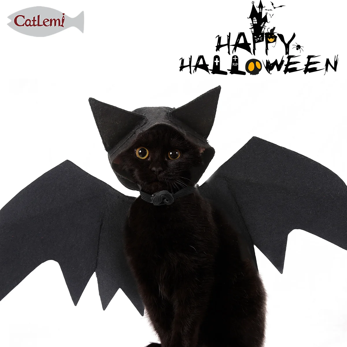 Halloween Party Dress for Cats - Cosplay Costume with Wings