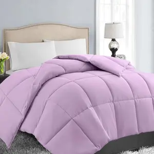Microfiber Quilt Style Polyester Four Season Comforter Plain Bedding Set Home Hotel Sale
