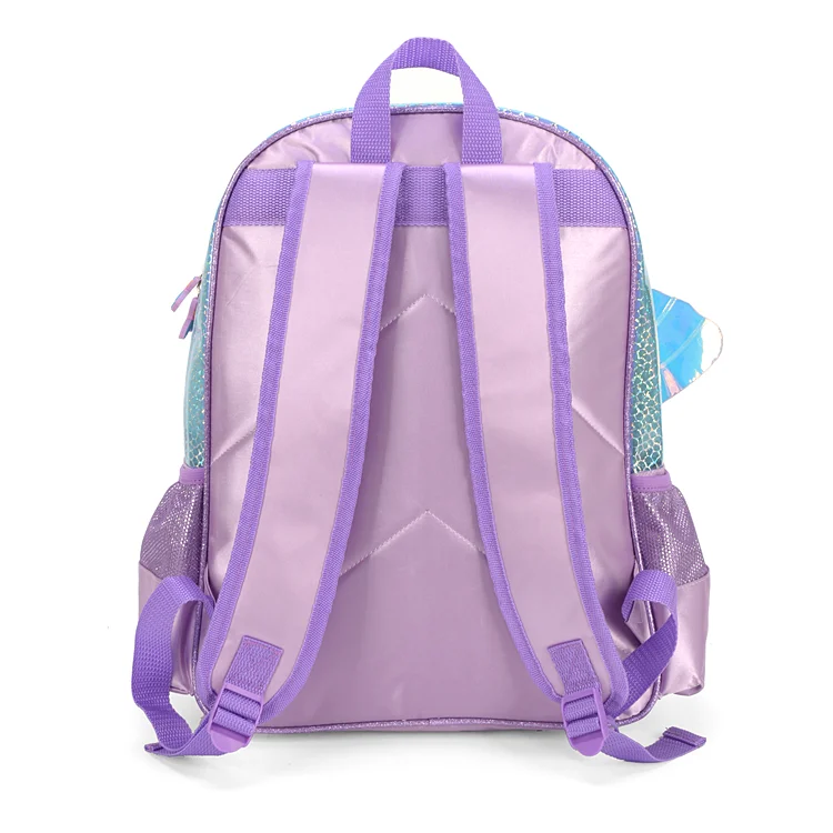 Китайский поставщик, оптовая продажа, Модный высококачественный Детский рюкзак для девочек с 3d-изображением красивых крыльев и блестками, школьные сумки