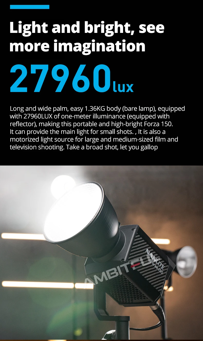 NANLITE Forza 150 150W 5600K photography light portable outdoor LED light  single COB light with Bowens bracket| Alibaba.com