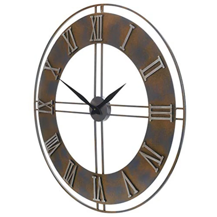 X-большие металлические декоративные ржавые настенные часы с римскими