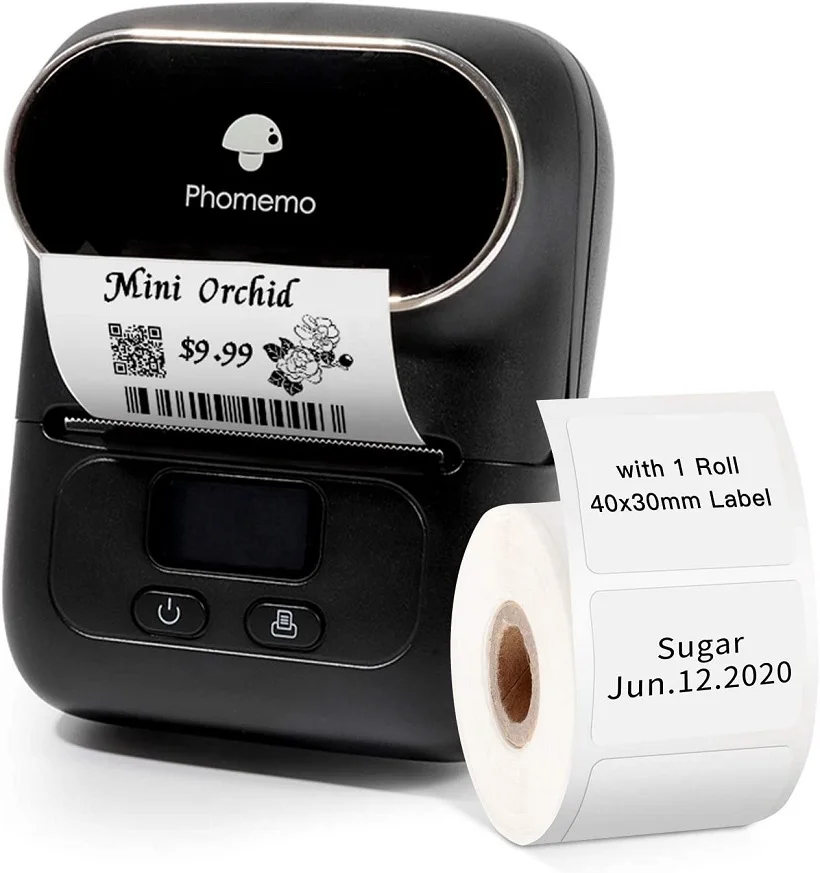 Portable Mini Printer Thermal One Roll of Printing Pape Blue