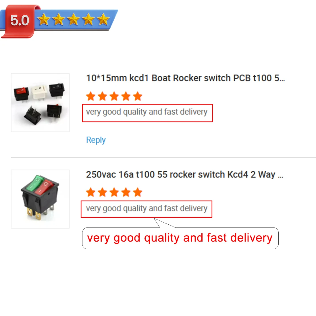Red Indicator Light 10A125V 4PIN 2POSITION On-Off SPDT Kcd1 Oval Boat Rocker Switch with Toggle Feature