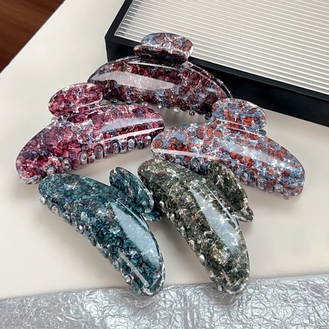 PC Fashion Hair Clips Half Circle Plastic Resin Vintage Shark Hair Claw Women Girls Ponytails Hair Clips