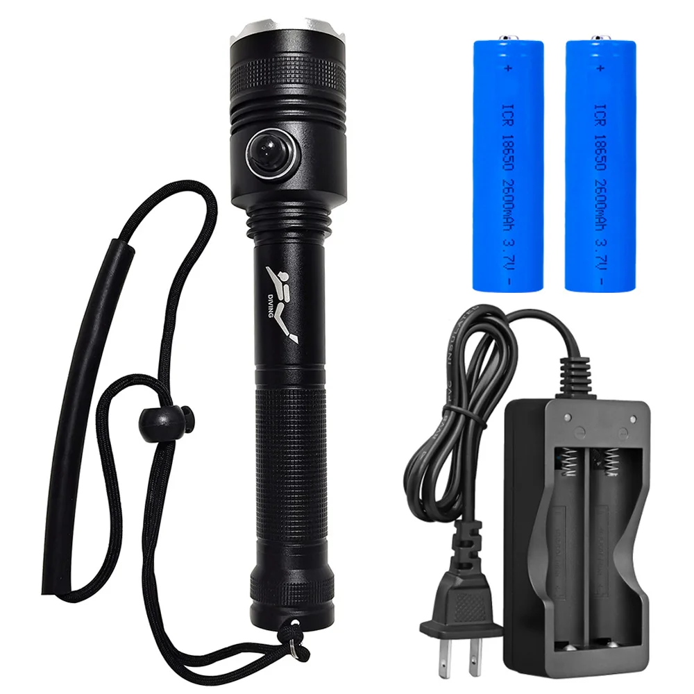 Super Bright Scuba Diving Light Professional Aluminium Alloy Underwater Diving Flashlight manufacture