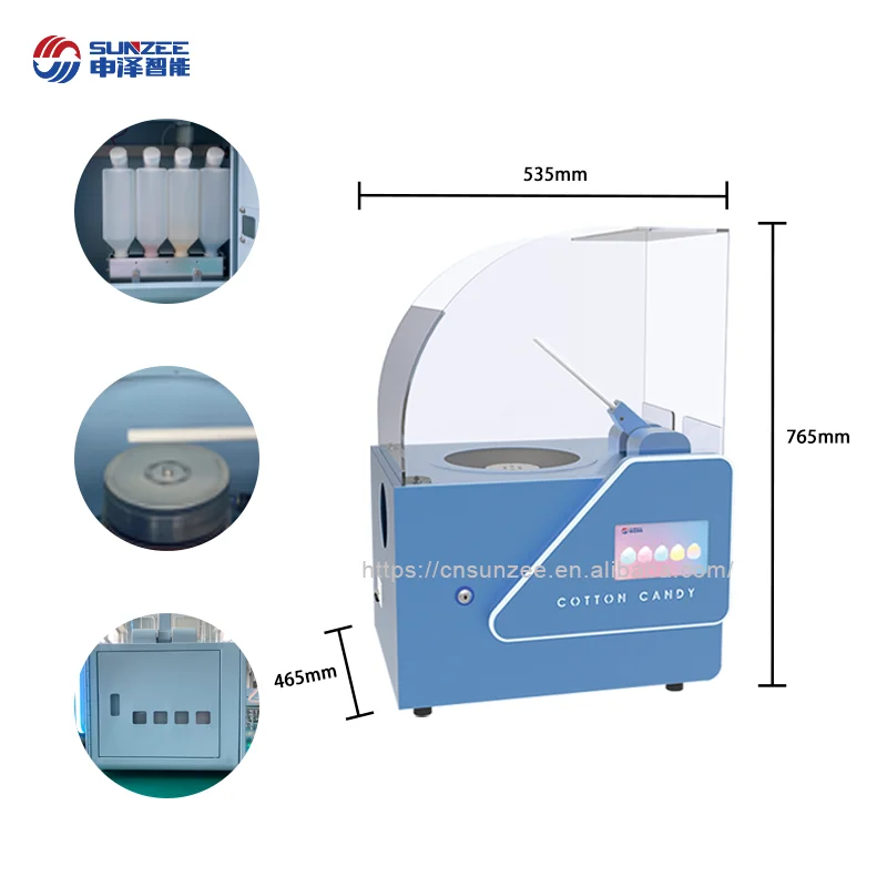 Commercial Cotton Candy Floss Machines Robot Arm Sugar Making Trade Fully Automatic Cotton Candy Vending Machine