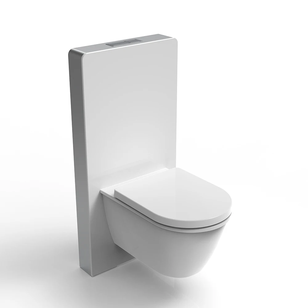 Sunten SH004G Concealed Cisterns Modern HDPE Toilet Tank with Aluminum Frame and Glass Cabinet for Bathrooms and Hotels