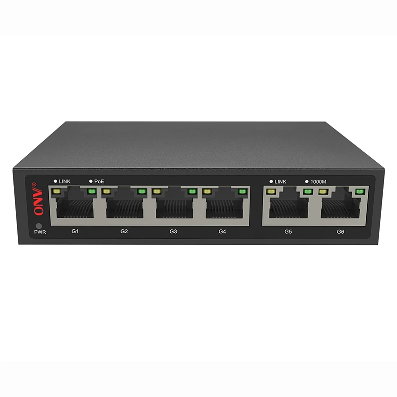 QLPP PoE Switch 9 Port Desktop Fast Ethernet Switch with 8 Port PoE LAN ethernet hub rj45 One-Key VLAN 802.3af/at PoE Ethernet Switch 