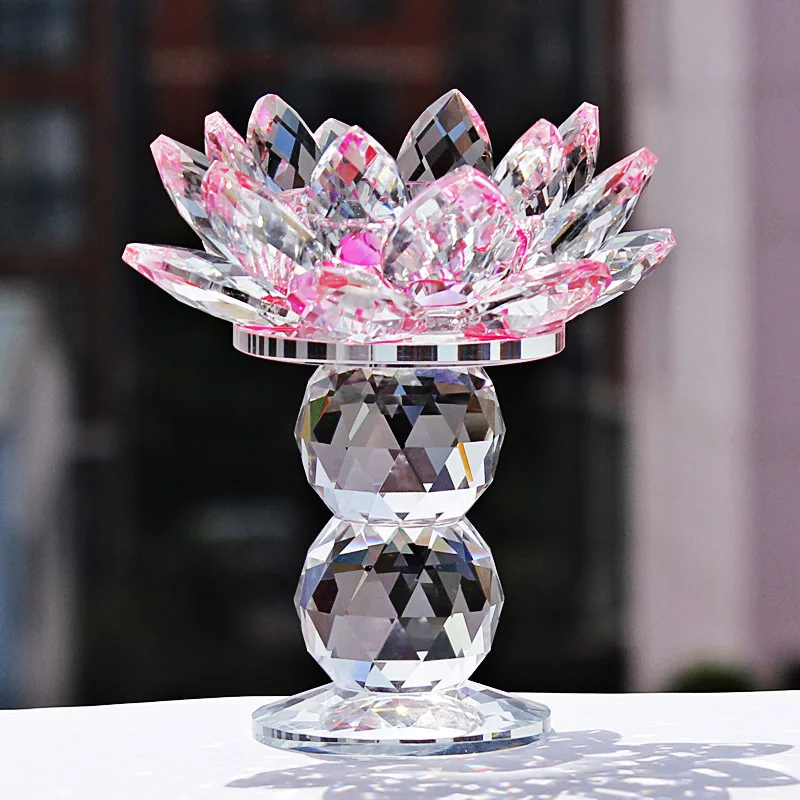 Small-bridge Porte-Bougie en Cristal Bouddha Lotus, Gros Décoration Maison; Cadeaux Artisanat Éclairage