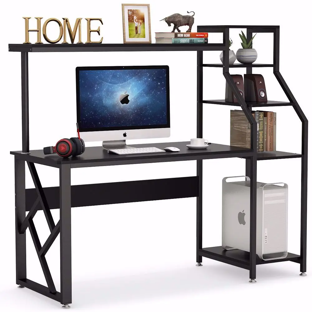 office desk with tower storage