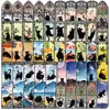 Juego de 50 pegatinas de gato negro.