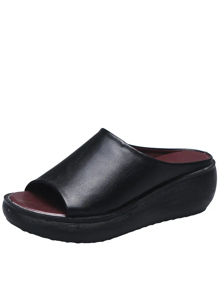 Large size wedge slippers female fish mouth fashion to wear platform sandals