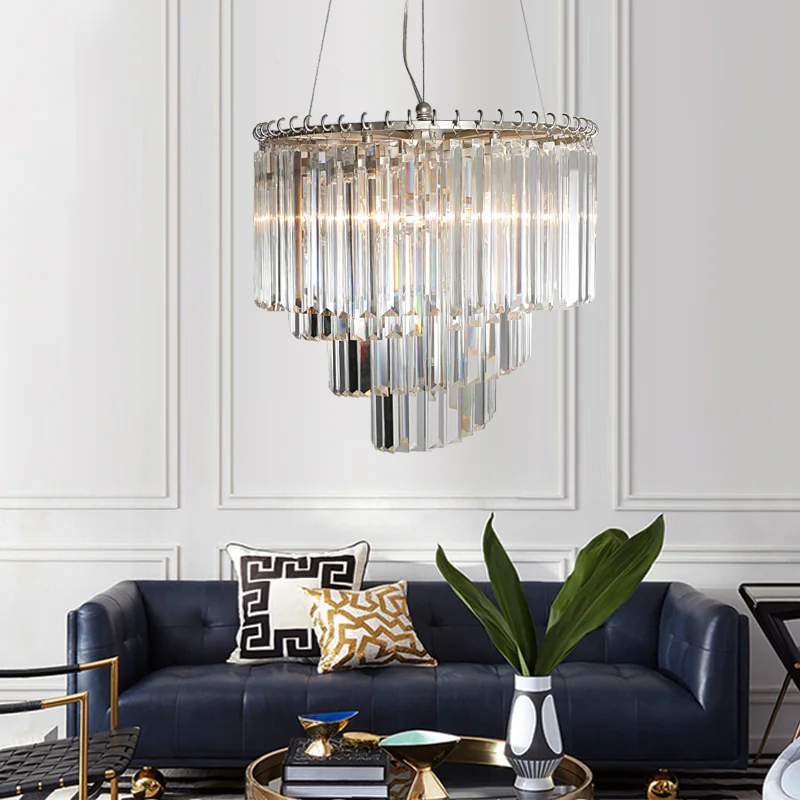 Crystal Pendant Lamps Restaurant Hanging Light Spiral Chandelier For Living Room