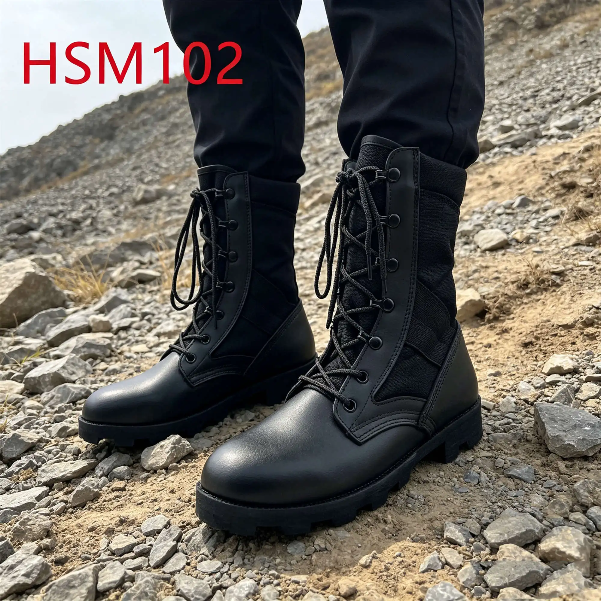 ZYF,one Pair Available Super Hard&strong Rubber Sole Hua Singh Combat Boots Water Repellent Nylon Fabric Tactical Boots HSM102
