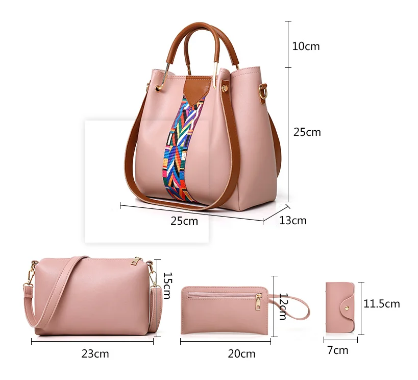 Women Fashion Handbags Wallet Tote Bag Shoulder Bag Top Handle Satchel Purse Set 4pcs