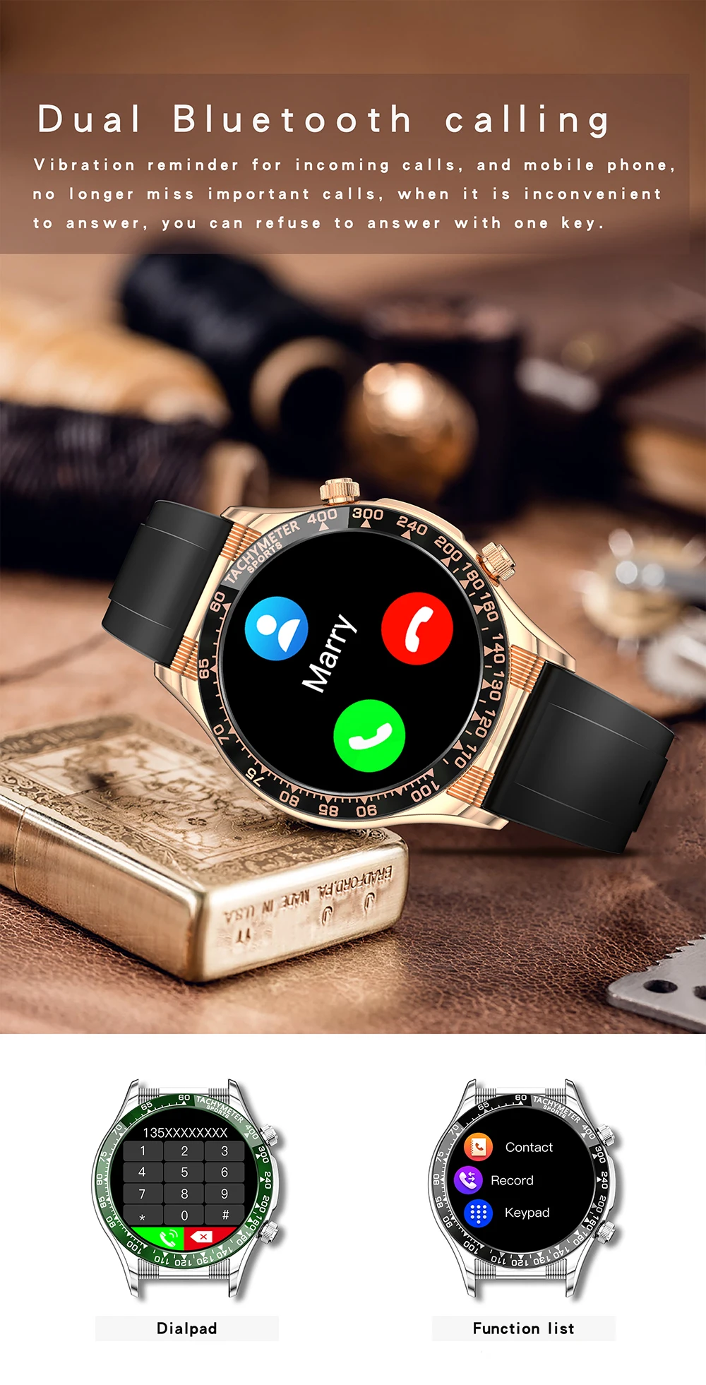 What is Smart Watch 1.32inch Mobile Watch Bt Calling NFC Music Control  Waterproof Reloj Smartwatch for Fitness Tracker