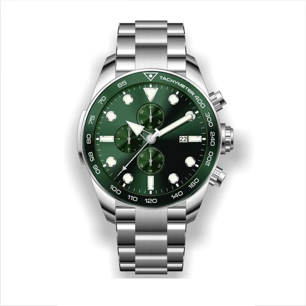 Man Private Label Watch 10ATM Stainless Steel Watch Luminous Hands Aluminum Bezel Japan Movt Quartz Watches