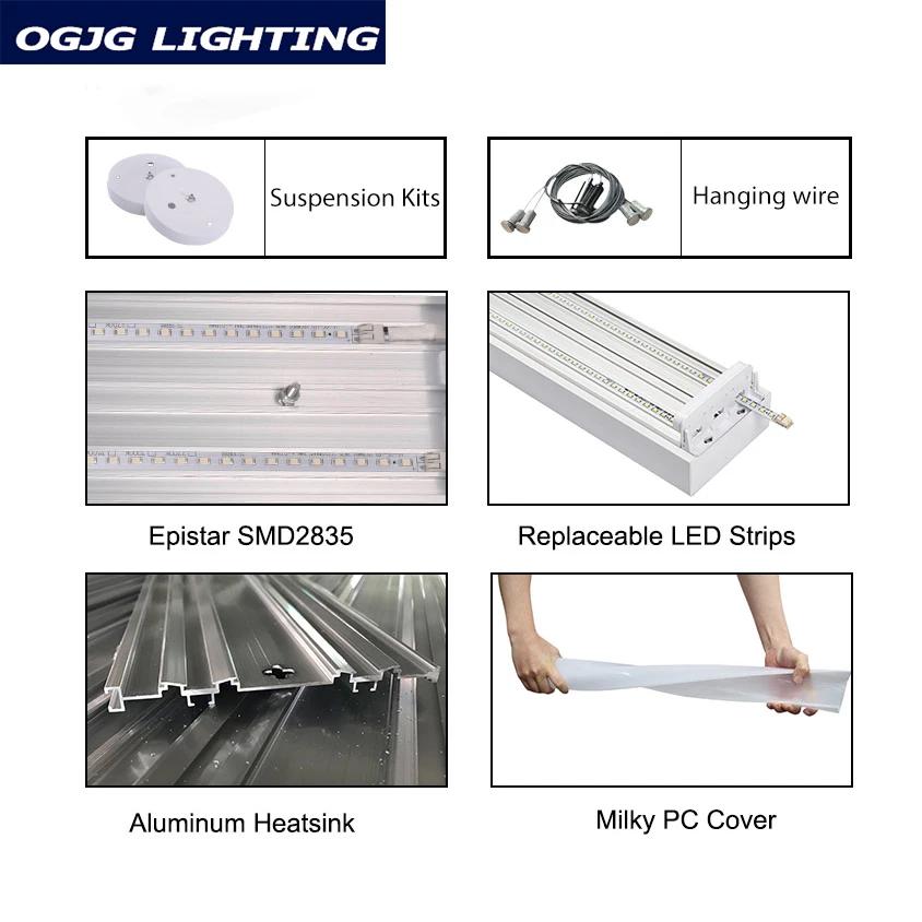 Suspended 2X36w PC Diffuser LED Fluorescent Lighting Petrol Station Replace T5 T8 Emergency Ceiling Led Light Fixture