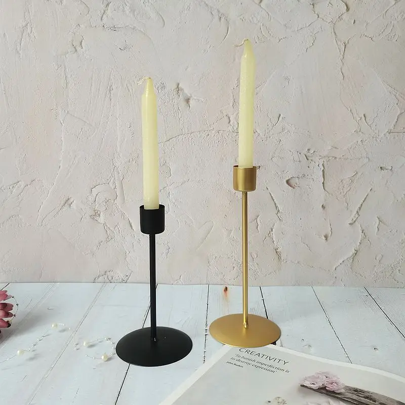 Black Candle Holders For Taper Candles Decorative Candlestick Holder