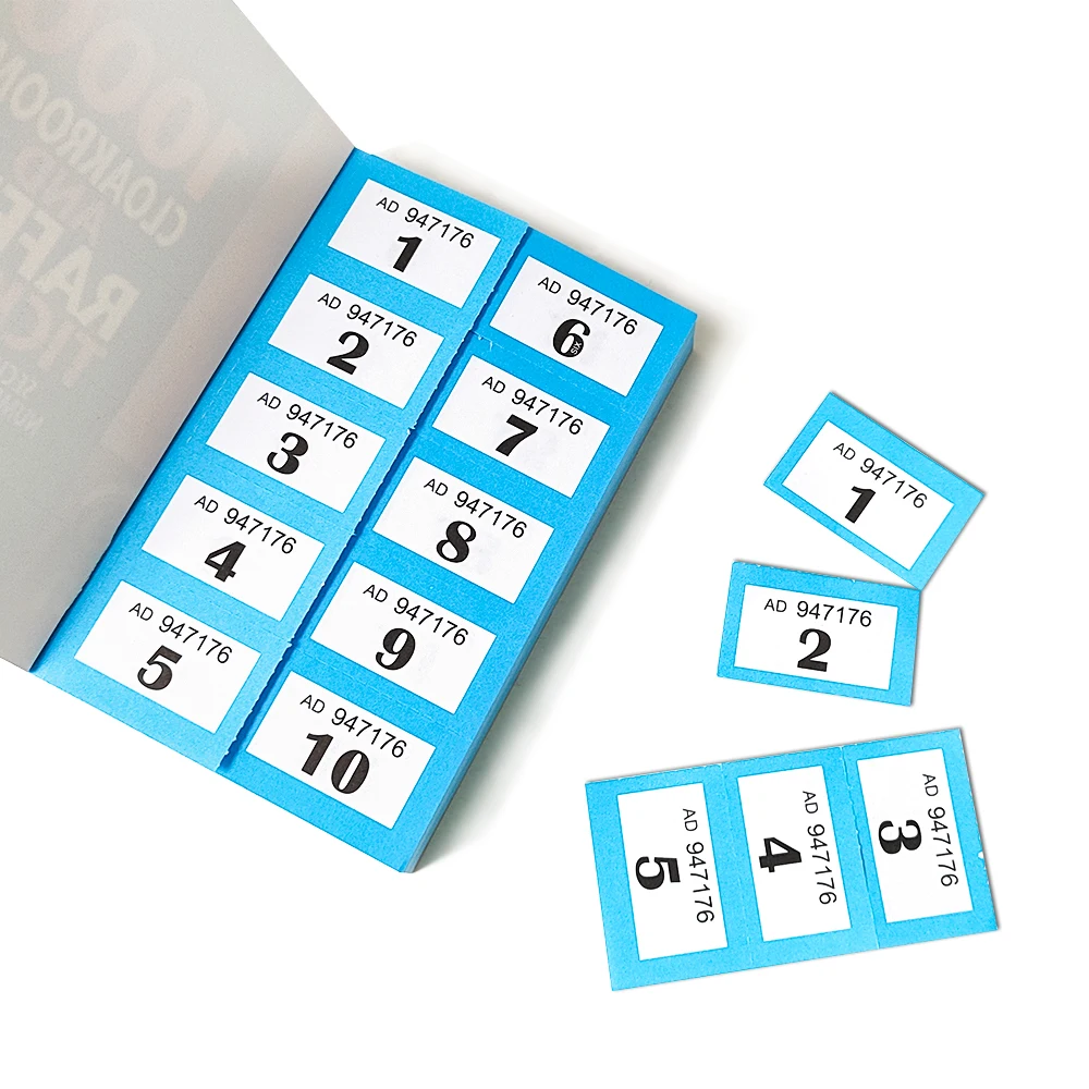 High Quality Printing Raffle Tickets and Cloakroom 1000 Numbered Custom Lucky Raffle Ticket Book