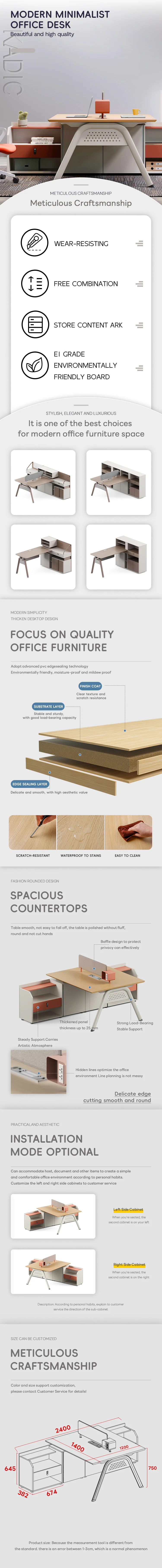 Workstations 2/4 seats office desk supplier