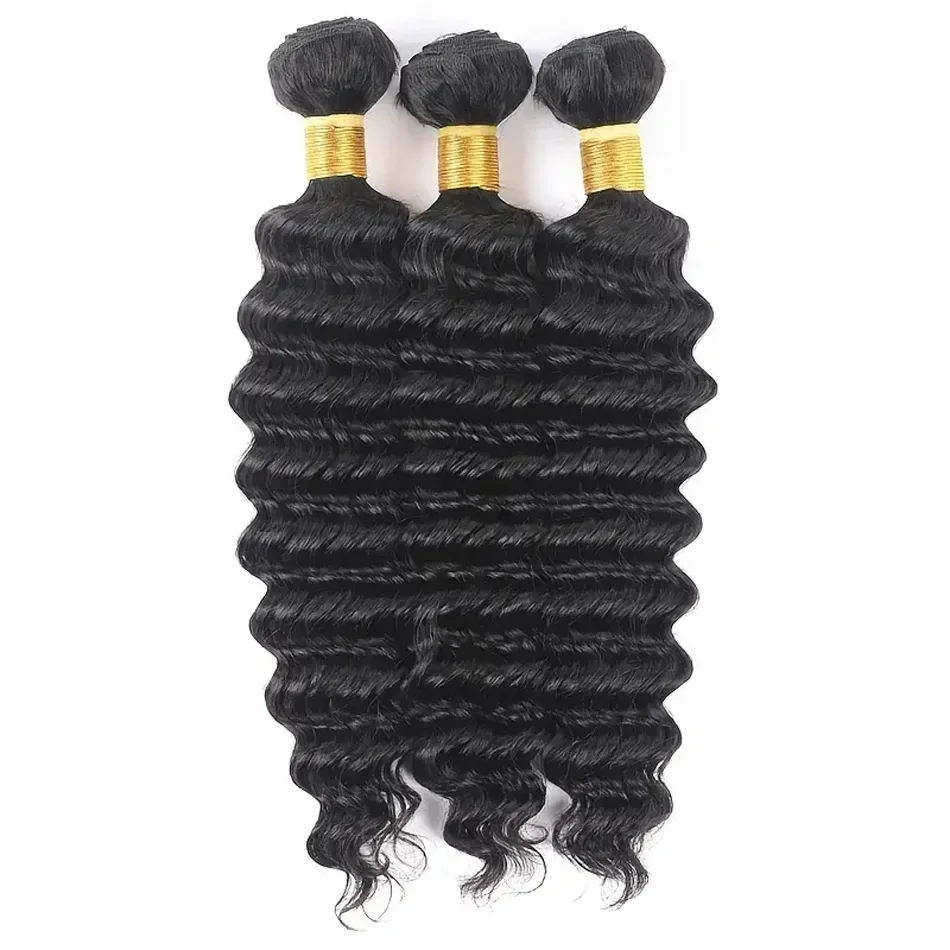 Deep wave braziliaanse remy echthaar weave bundels 4 stuks_voghion.com