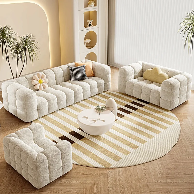 Alibaba Cave ソファ Modern Tufted 3-Seater Sofa for Living Room