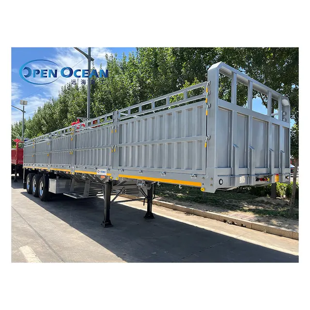 30 tons -80 tons 3-axis multi-functional fence semi-trailer transport animal/food/grain/other bulk cargo transport semi-trailer