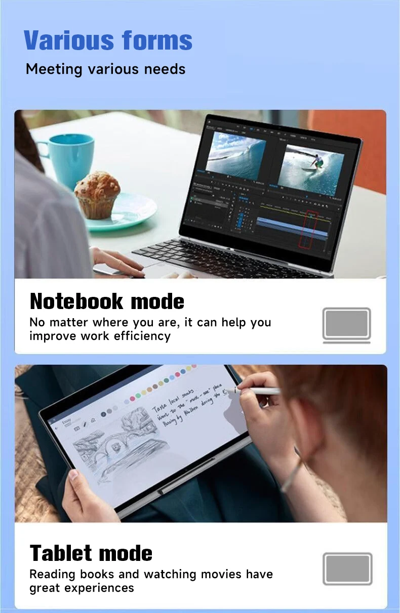 New Design Laptop 15 Inch With 360 Degree Rotary Touch Screen Folding Intel Uhd Graphics Laptop