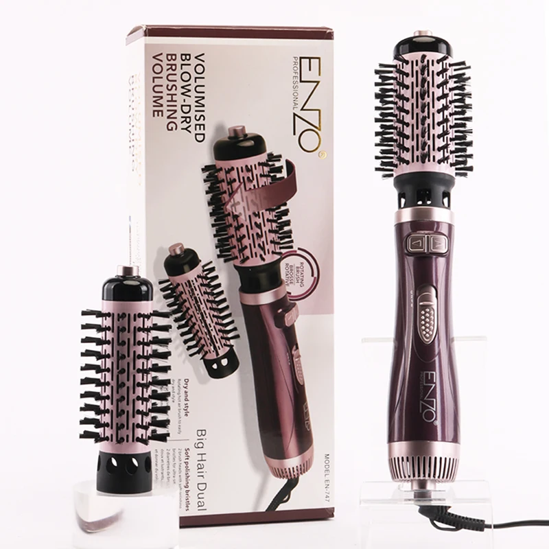 ENZO EN-747 Hair Dryer Brush & Volumizer - Rotating Round Comb for