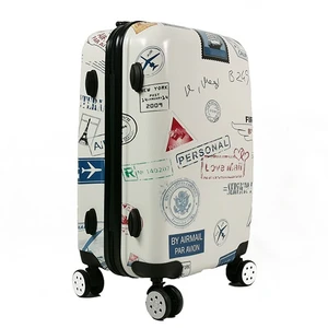 Wholesale Price 3 Pcs Luggage Set Custom Printing Luggage Kids Trolley Suitcase Abs Pc Hard Travel Bags